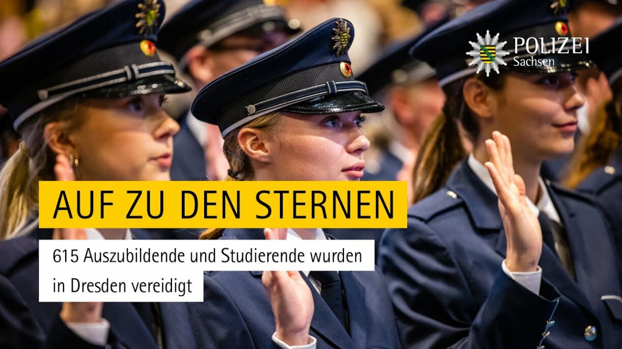 Vereidigung von 615 angehenden Polizistinnen und Polizisten der Polizei Sachsen