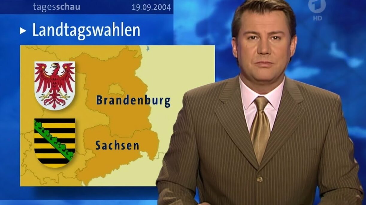 Tagesschau vor 20 Jahren, 19.09.2004 - Jens Riewa, Landtagswahlen in Sachsen und Brandenburg