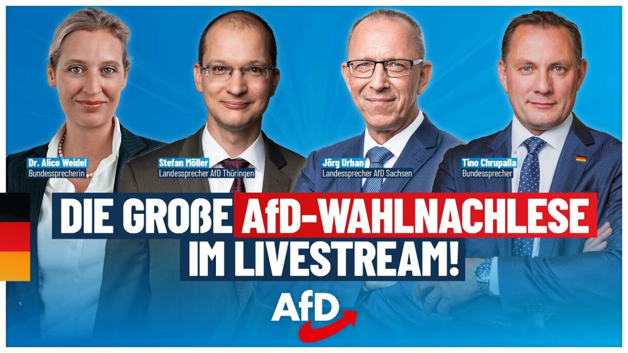 Wahlnachlese Thüringen & Sachsen: Weidel, Chrupalla, Möller & Urban live! - AfD