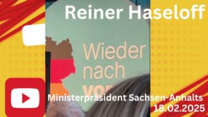 Rede des Ministerpräsidenten Sachsen-Anhalts Reiner Haseloff (CDU) bei der Wahlkampftour in Halle