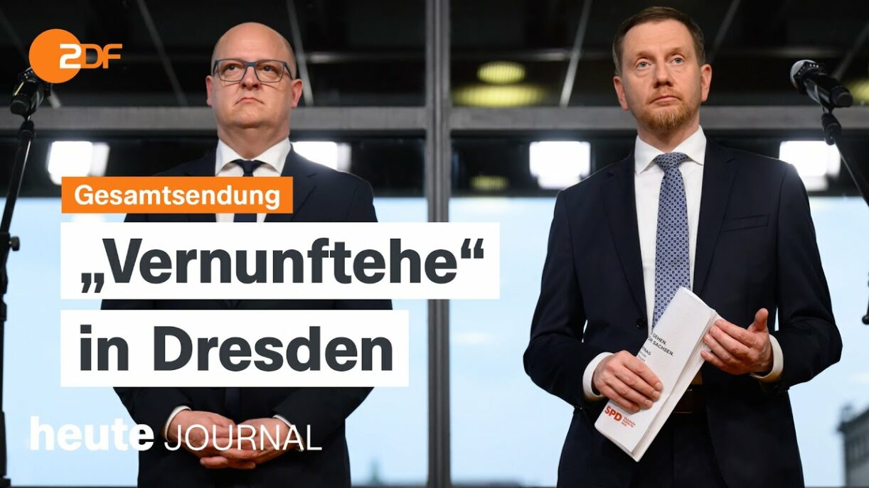 heute journal vom 04.12.2024 Minderheitsregierung in Sachsen, Frankreichs Regierungssturz, Wahlkampf