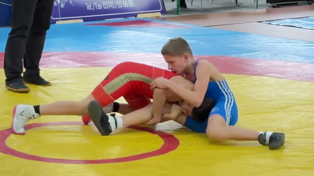 Wrestling / Ringen LM Sachsen 2025 in Plauen, Jugend B, 44 kg, Freestyle, Khasanov - Fleck
