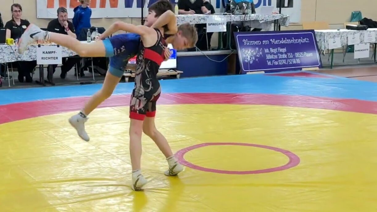 Wrestling / Ringen LM Sachsen 2025 in Plauen, Jugend B, 41 kg, Freestyle, Musaev - Leistner