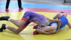 Wrestling / Ringen LM Sachsen 2025 in Plauen, Jugend B, 62 kg, Freestyle, Firozi - Grau