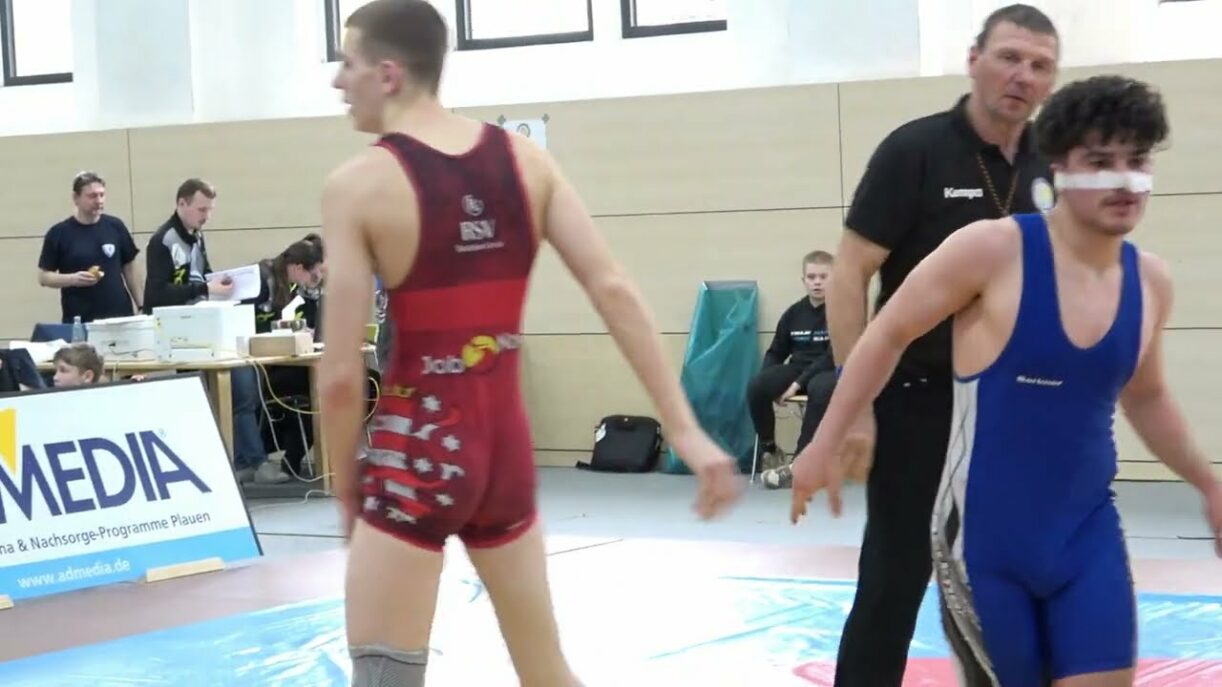 Wrestling / Ringen LM Sachsen 2025 in Plauen, Junioren, 65 kg, Freestyle, Hessel - Alhammoud