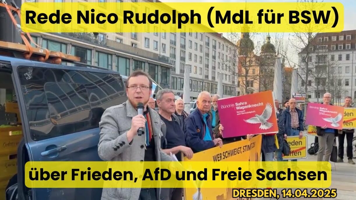 Landtagsabgeordneter Nico Rudolph (BSW) über AfD, Freie Sachsen und Frieden | Montagsdemo Dresden