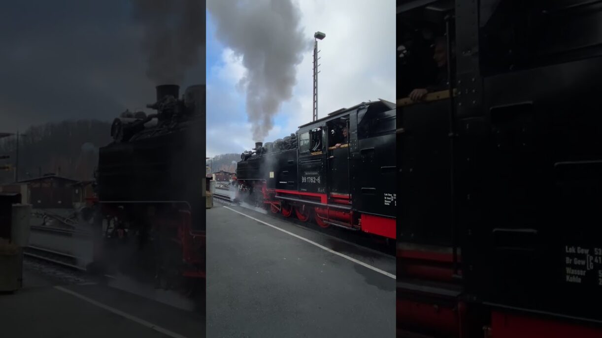 Schmalspurbahn startet am Bahnhof Freital Hainsberg Sachsen - Nice Narrow Gauge Saxony