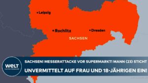 ROCHLITZ: Messerattacke vor Supermarkt! Mann (23) sticht unvermittelt auf Frau und 18-Jährigen ein!