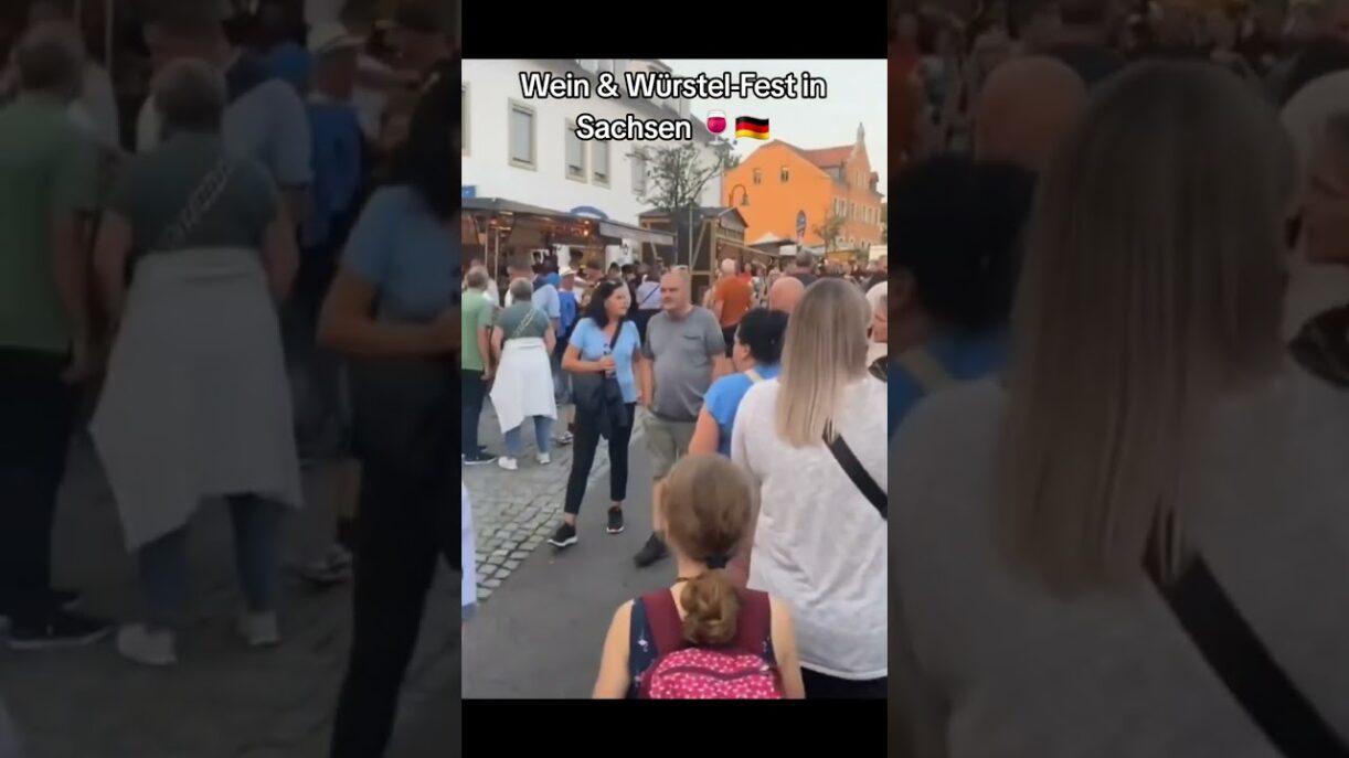 Wein & Würstel-Fest in Sachsen, Deutschland 🍷🇩🇪 #friedlich #deutschland